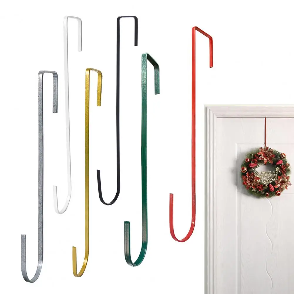 12/15 Inch Front Door Christmas Hook Wreath Hanger Rustproof Ultra-Thin Design Easy Installation Halloween Decoration Holder