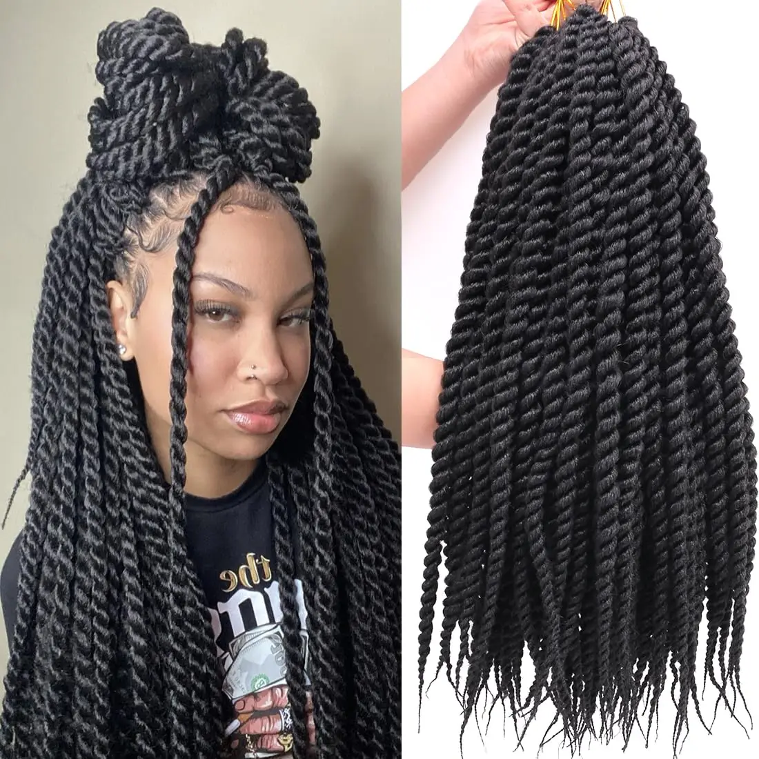 10-18inch Crochet Braids Havana Twist Braids 12Roots Thick Braided Synthetic Fiber Hair For Braids African Braiding Hair 1