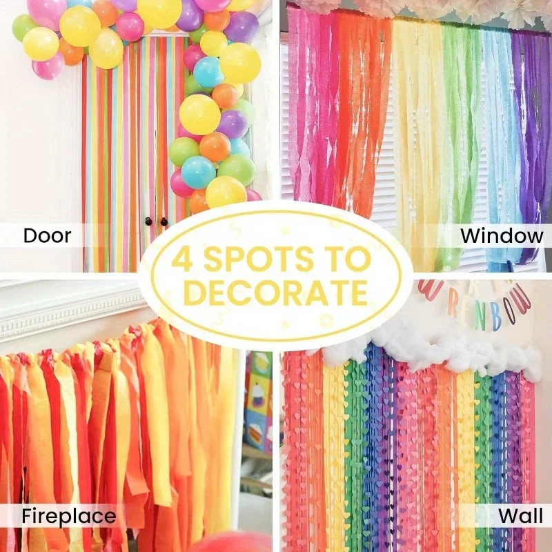 6 Rolls 492ft Vibrant Crepe Paper Streamers Party Decorations Streamers 6 Pastel Colors Birthday Wedding Birthday Streamers Party Decorations