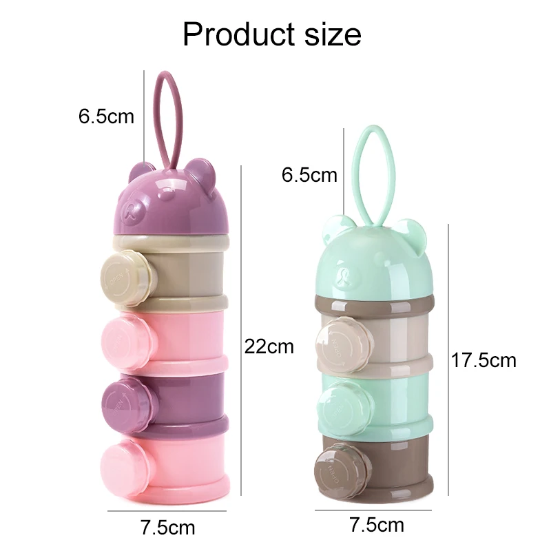 3/4 Layer Portable Milk Powder Bottle Sealed Storage Snack Packaging Tank Travel Outdoor Activities Removable TMZ storage box