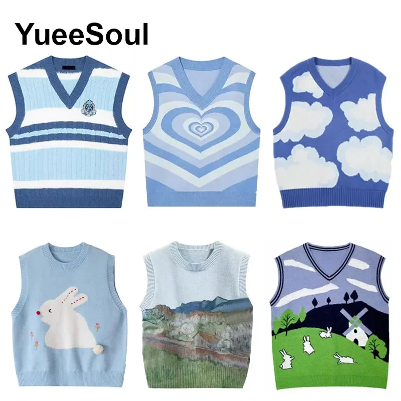 니트조끼 2024 남성용 캐주얼 전술 조끼 코트, 사진 작가 조끼, 메쉬 작업 민소매 재킷, 라이딩 도구, 포켓 조끼, 여름 신상 → 2024 남성용 다용도 코트와 재킷, 사진 작가를 위한 조끼, 라이딩 도구와 여름에 어울리는 포켓 조끼 8 여성용 블루 니트 조끼, 민소매 V넥 루즈 오버사이즈 스웨터 니트웨어, 2023 신상 캐주얼, 귀엽고 귀여운 Y2K, 가을 의류