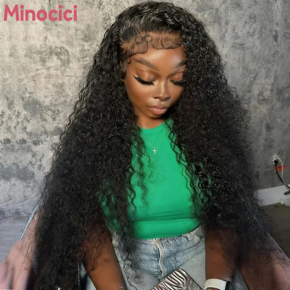 40 Inch Deep Wave Human Hair Wig 13X6 Hd Lace Frontal Wig 250 Density Preplucke…