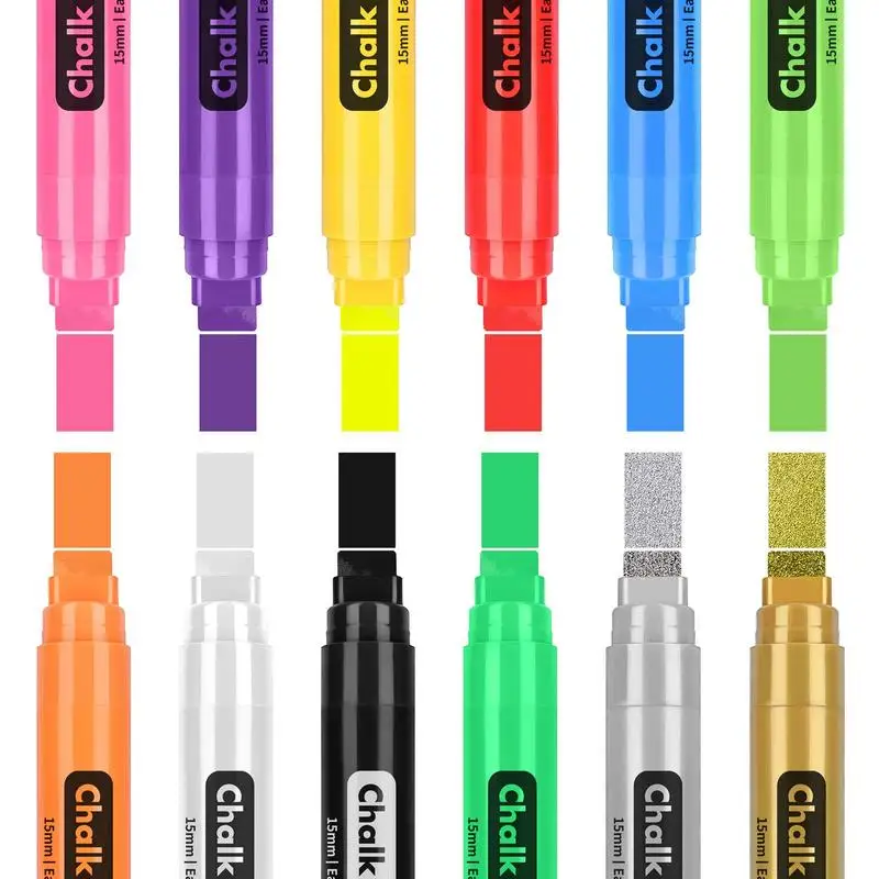 Stylos marqueurs à craie effaçables pour tableau noir, fenêtre, verre, 24BB  - AliExpress