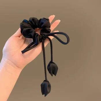 Fasce elastiche per capelli con fiocco Nastro per capelli Ciondolo floreale di alta qualità Cravatte per capelli Ragazze Eleganti mollette Copricapo Accessori per capelli da donna