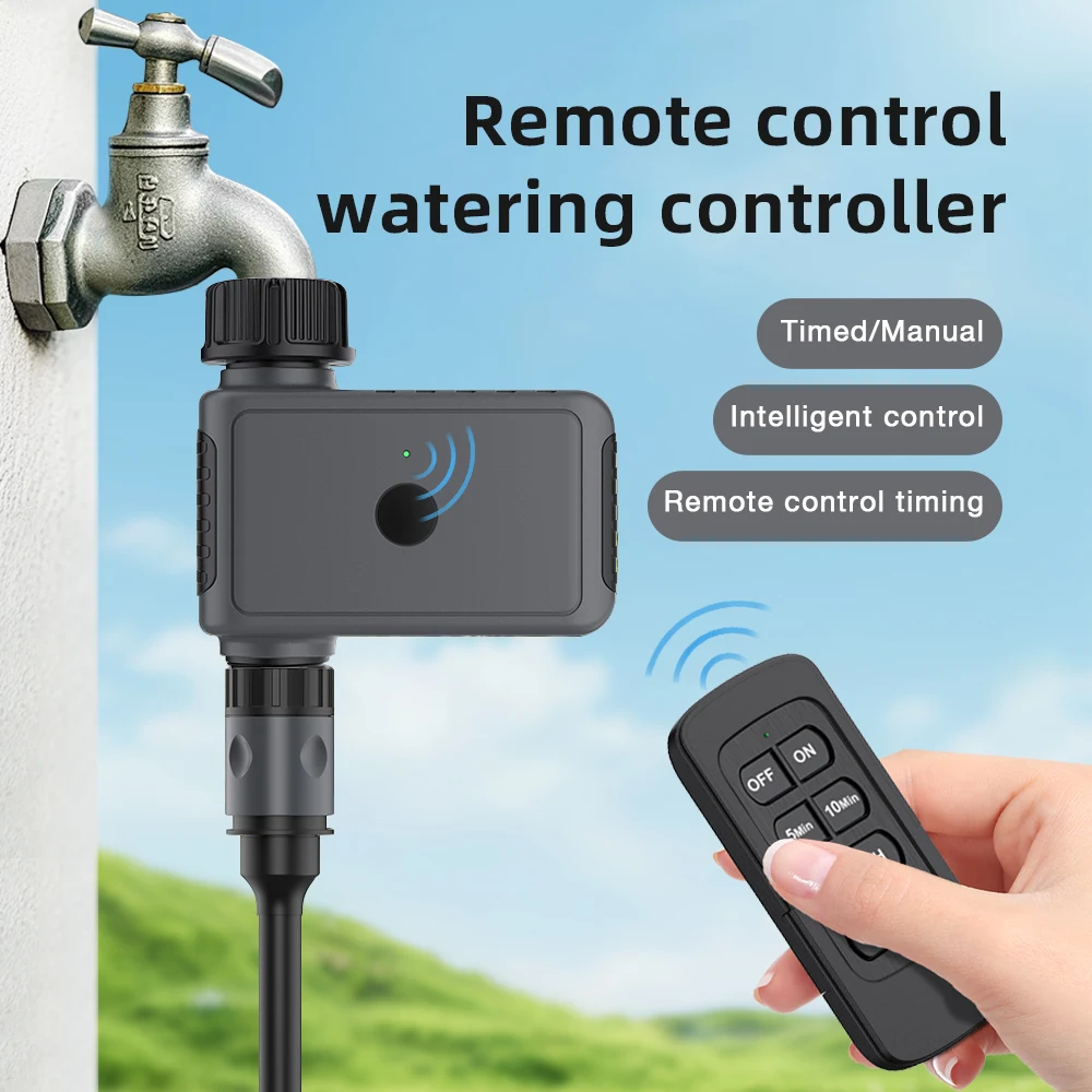 Ferngesteuerter Wassertimer, 1 Steckdose, intelligentes Bewässerungssystem, Gartensprinkler-Timer, 5 Minuten – 2 Stunden Zeitbar