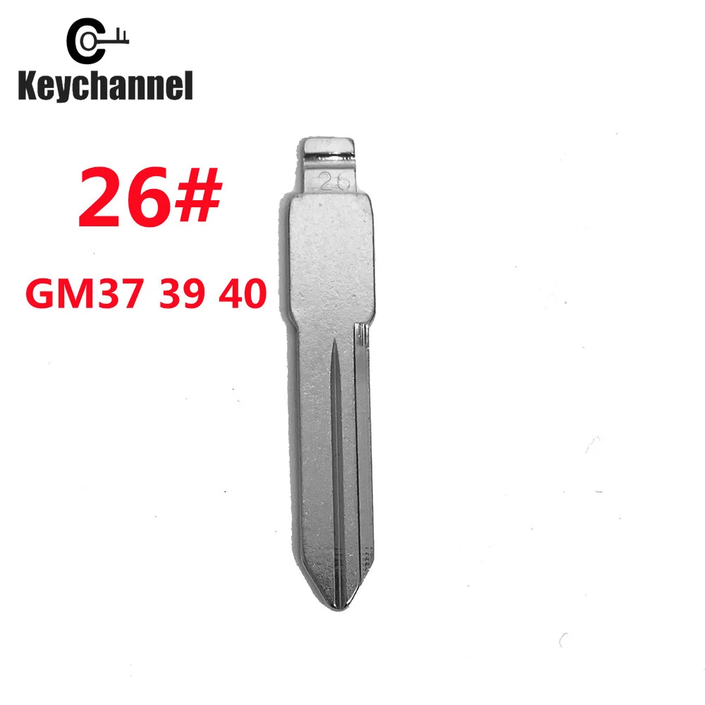 

Keychannel 10Pcs NO.26 Universal Car Key Blank 26# KD Blade Flip Car Key Blade GM37 39 40 for Buick Chevrolet for KEYDIY Xhorse