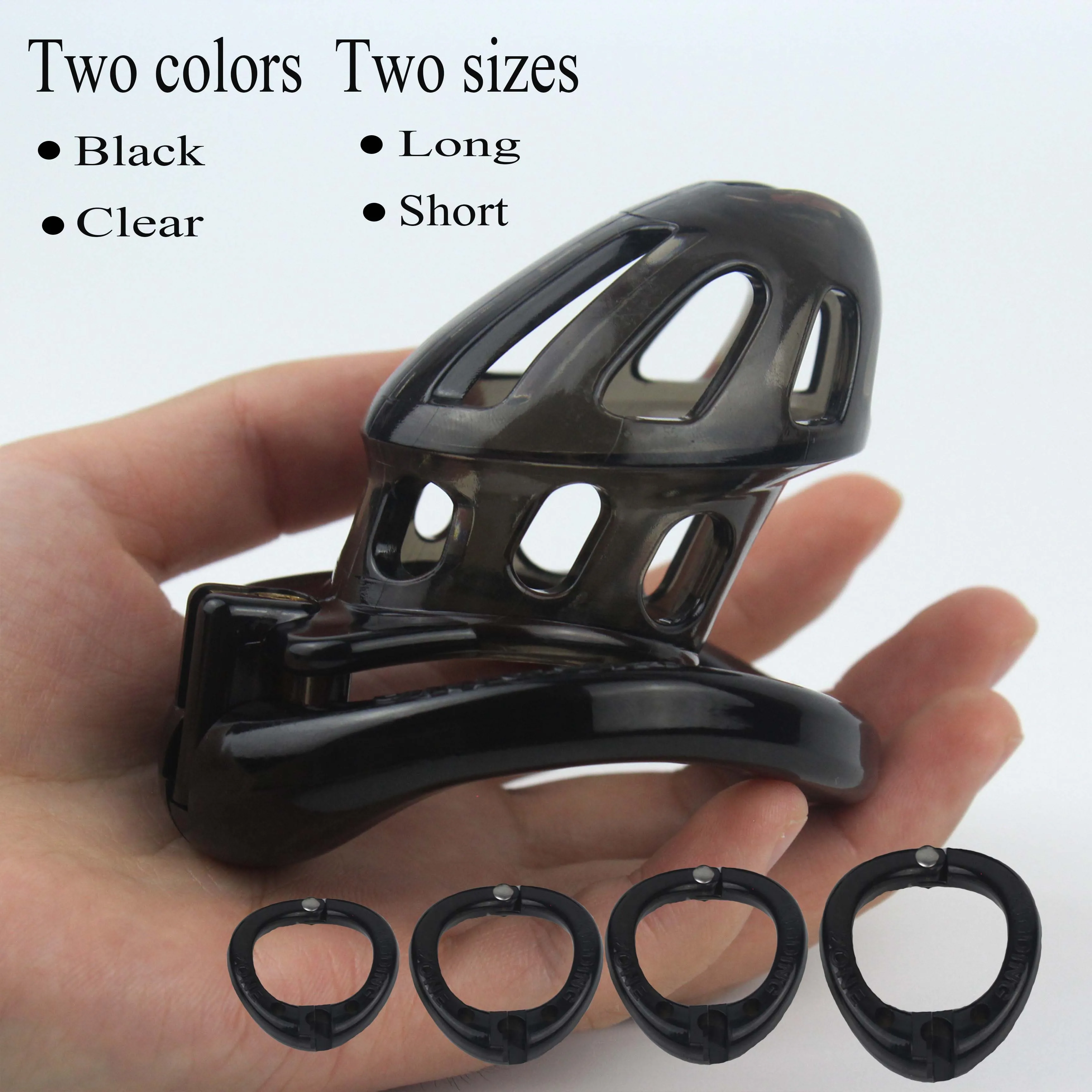 

HotX Plastic Chastity Bird Cage Male Locking Chastity Belt Device with 4 Penis Rings Restraint Penis Lock Sex Toy for Men Gay