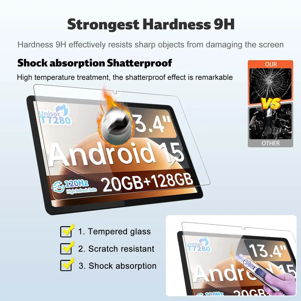 Beschermfolie Compatibel met TECLAST T65 13.4 Inch, 2 Stuks 9H Hardheid Beschermfolie Compatibel met TECLAST T65 13.4 Inch, 2 Stuks 9H Hardheid