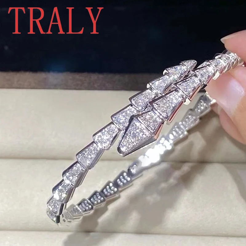 Pt950 Platinum True Gold Natural Diamond Snake Bracciale Set Con Gioielli Di Moda Squisiti Da Donna Con Diamanti Pieni