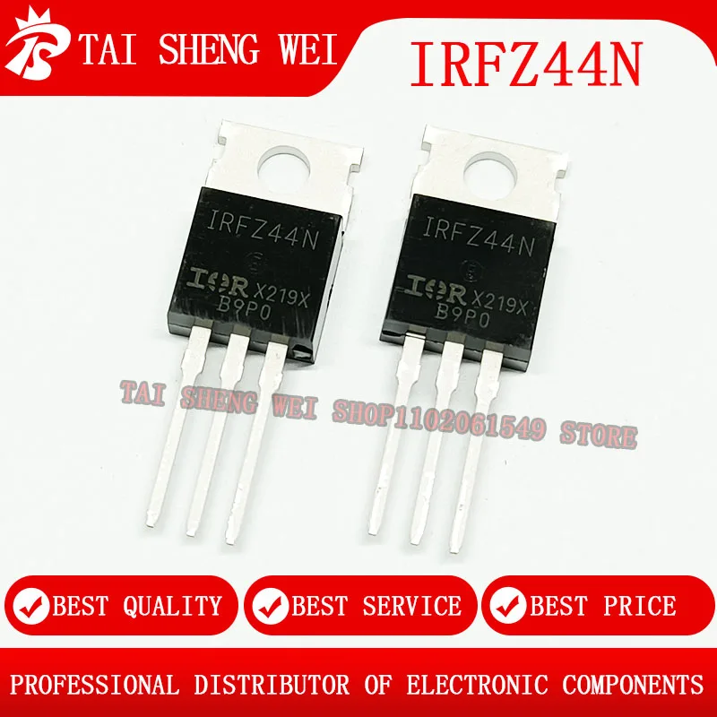 

10PCS Transistors IRFZ44N IRFZ44 MOSFET Transistor TO-220 Power MOSFET IRFZ44NPBF 49A 55V field effect transistors New Original