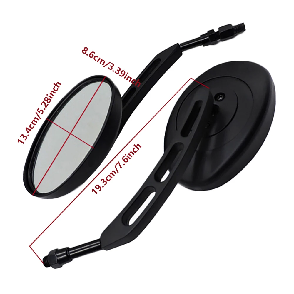 2pcs 10MM 360 ° Adjustable Motorcycle Wide View Rearview Mirror For Harley Glass Back Side Mirror Left Right 6