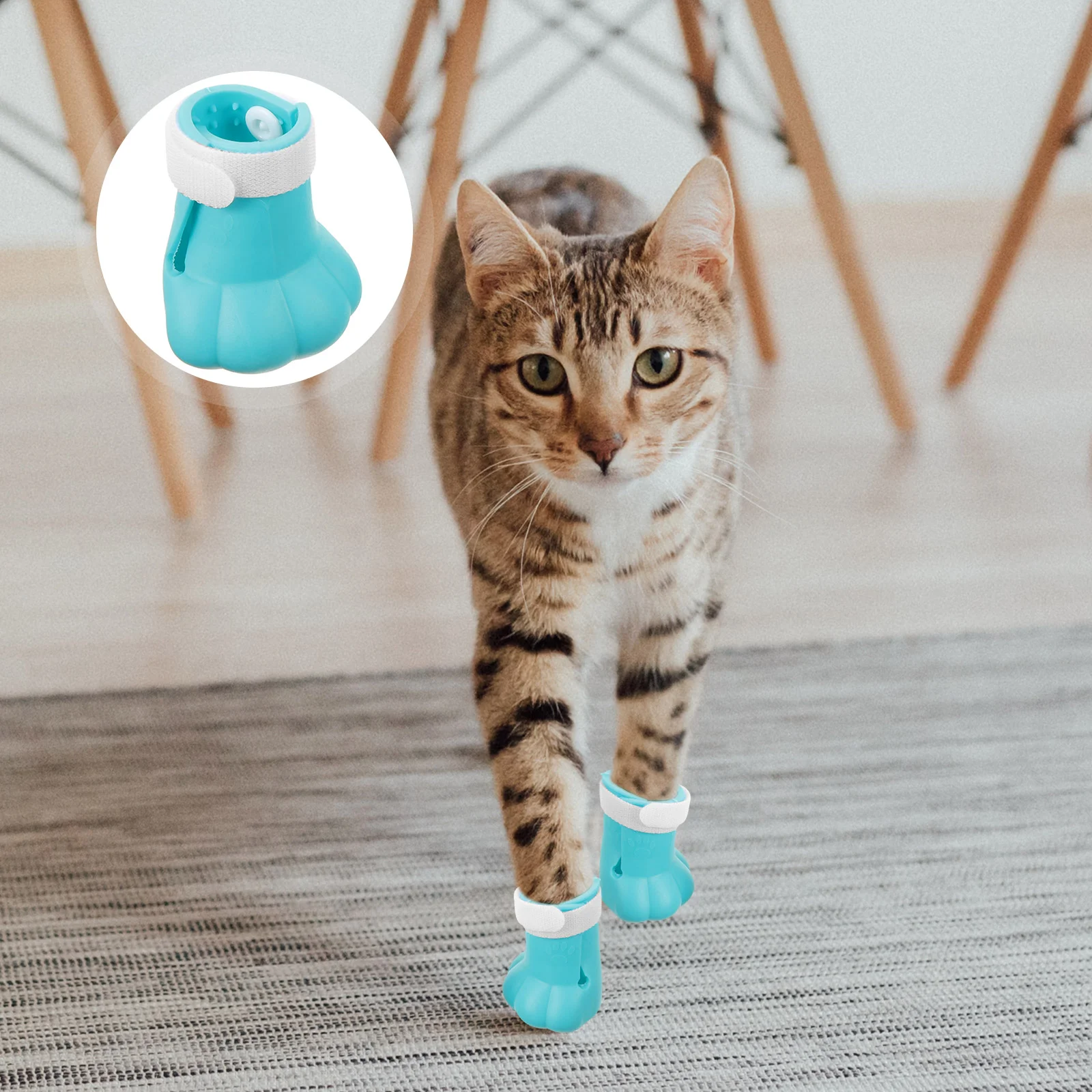 

4pcs Kitten Paw Protectors Anti-scratch Cat Shoes Cat Boots Cat Silicone Shoes Claw Caps for Cats