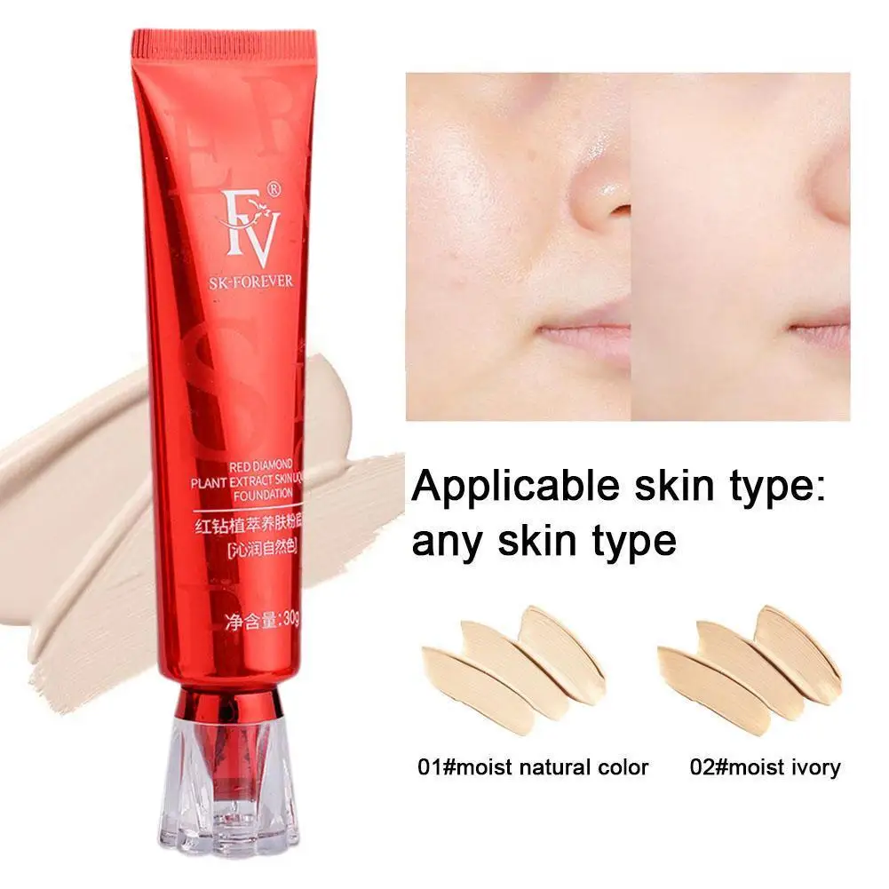 

30g Original Ginseng Bird's Nest Polypeptide Skin Nourishing Cosmetics Liquid Cream Foundation Concealer FV Long-lasting Makeup