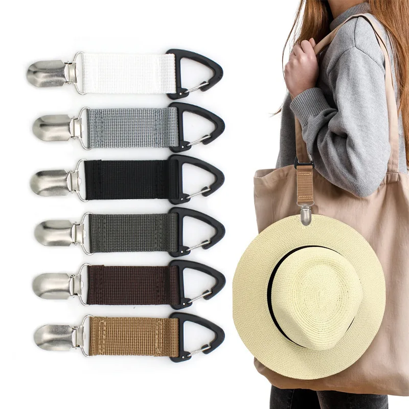 Hat clip Outdoor travel straw hat clip Portable hat companion bag clip Multi-purpose outdoor glove organizer