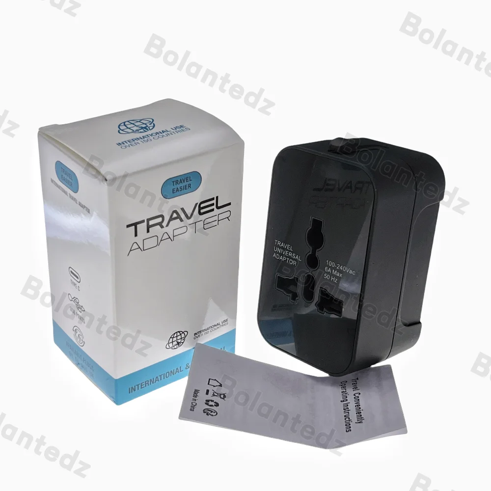 All in One Universal International Plug Adapter 2 USB Port 1 Type C World Travel AC Power Charger Adapter AU US UK EU Converter Plug Adapter