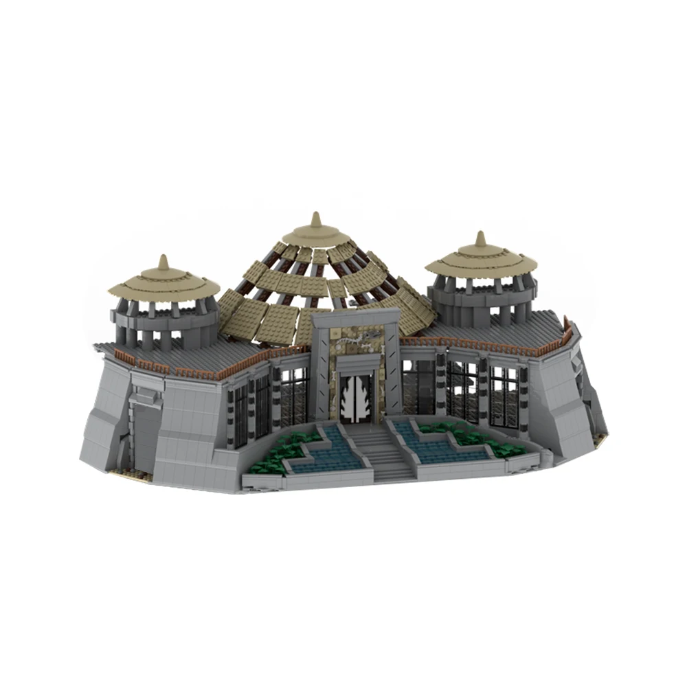 

MOC Dinosaur Paradise Visitor Center MOC Central Jurassic Architecture Building Blocks Bricks Toys For Children Birthday Gifts