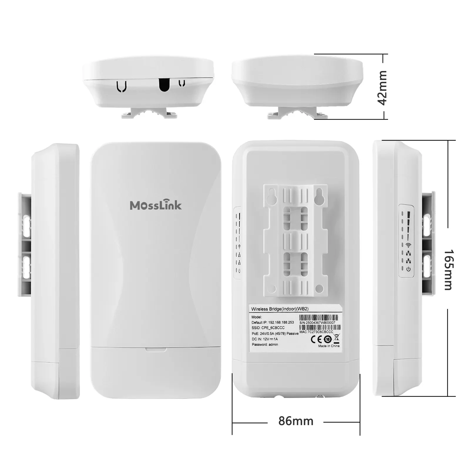 Mosslink CPE Inalámbrico 5.8G Punto a Punto
