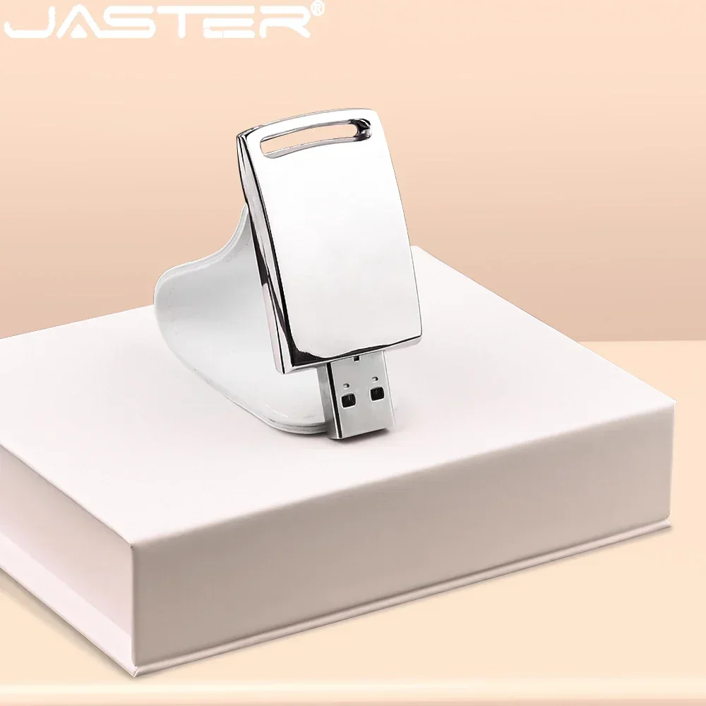 Jaster Usb 2.0 Flash Drives 128gb Impressão a Cores Moda Caneta Drive 64gb de Couro Branco com Caixa de Memória Vara Presente do Negócio u Disco - Imagem 2