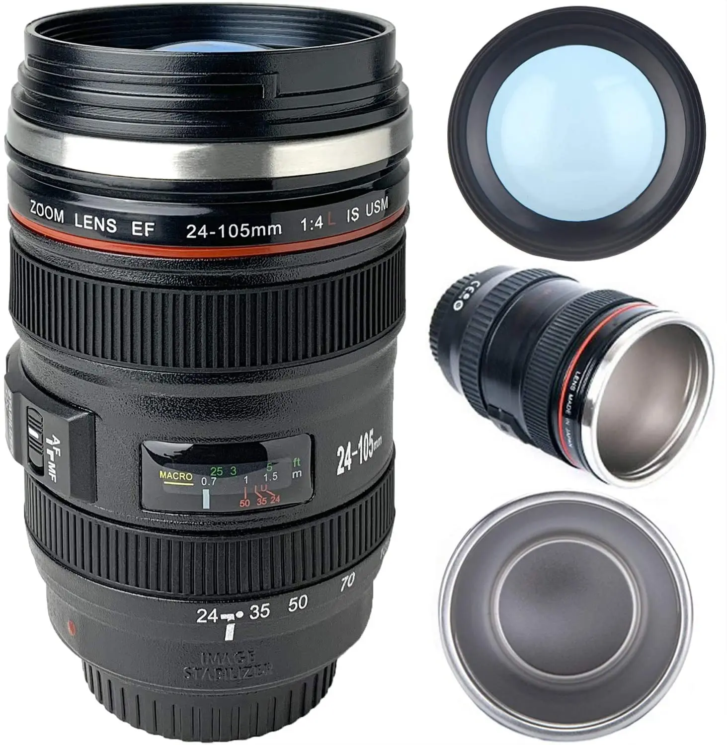 Emulation Camera Mug Cup PHOTO LIFE New Canon Thermal Mugs Camera Lens Cup  Stainless Steel Coffee Creative Lens Tea Mugs