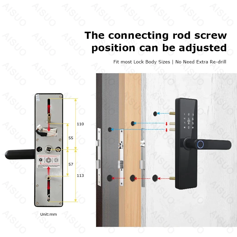 AISUO M4 TUYA electronic lock WIFI smart door lock fingerprint password IC card key USB charging smart home smart door lock,smart lock,electronic lock,fingerprint door lock,password lock