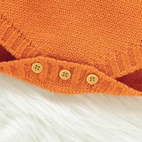 Halloween Baby Bodysuits Pumpkin Knit Newborn Boys Girls O Neck Long Sleeve Onesie Jumpsuits 0-18m Infant Toddler Winter Outfits 6