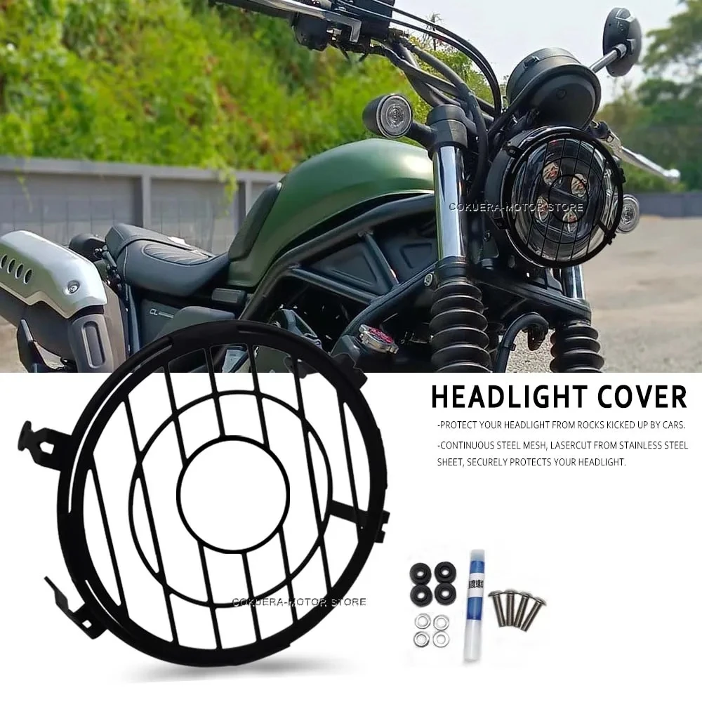

Motorcycle Headlight Protection Cover Headlight Guard Front Lamp Cover For Honda CL300 2023