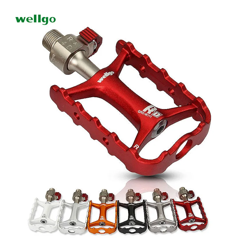

Велосипедные педали Wellgo QRD-M111 m111 с быстрой блокировкой, ультралегкие педали для гоночного велосипеда, педали с подшипниками для горного велосипеда 1 поколения