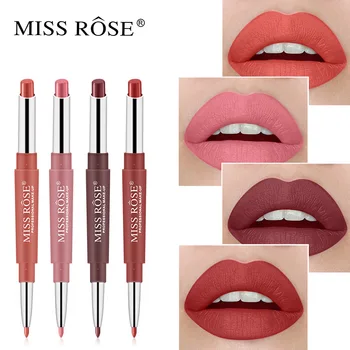 MISS ROSE 더블 엔드 립 메이크업 립스틱 펜슬, 방수 보습제, 오래 지속되는 방수 립 스틱 DC05, 8 가지 색상
