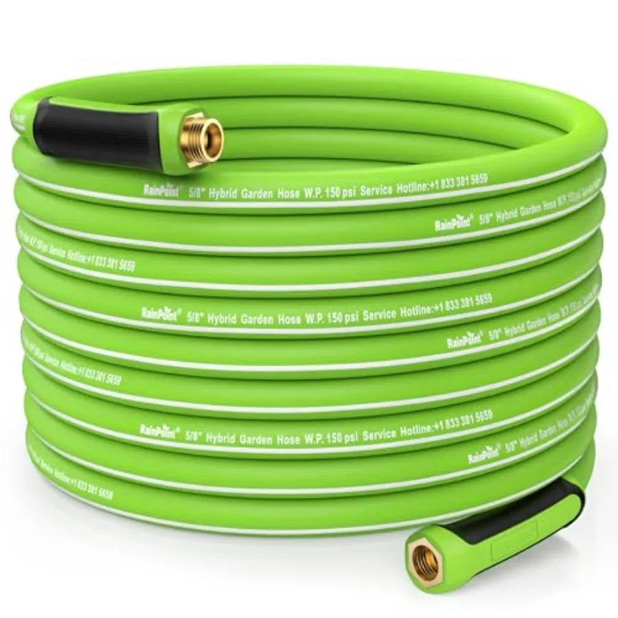 Garden Hose 100Feet - lightweight Heavy Duty Water Hose with Swivel Handle - Flexible Hybrid Rubber 5/8