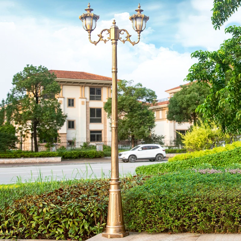 (H&asymp;2.3M)Courtyard Street Lamp Community High Pole Lamp Outdoor Waterproof Lawn Villa Outdoor Retro Courtyard Landscape