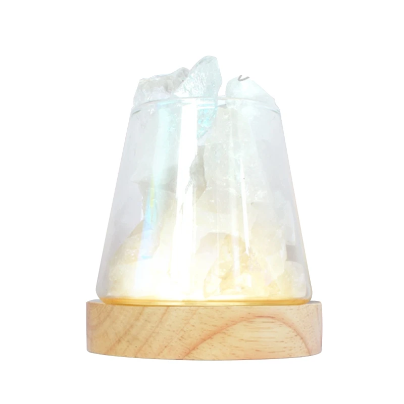 

Electric Air Diffuser Aroma Essential Oil Diffuser Natural Crystal Aroma Diffuser Mini Cool Mist Maker LED Light