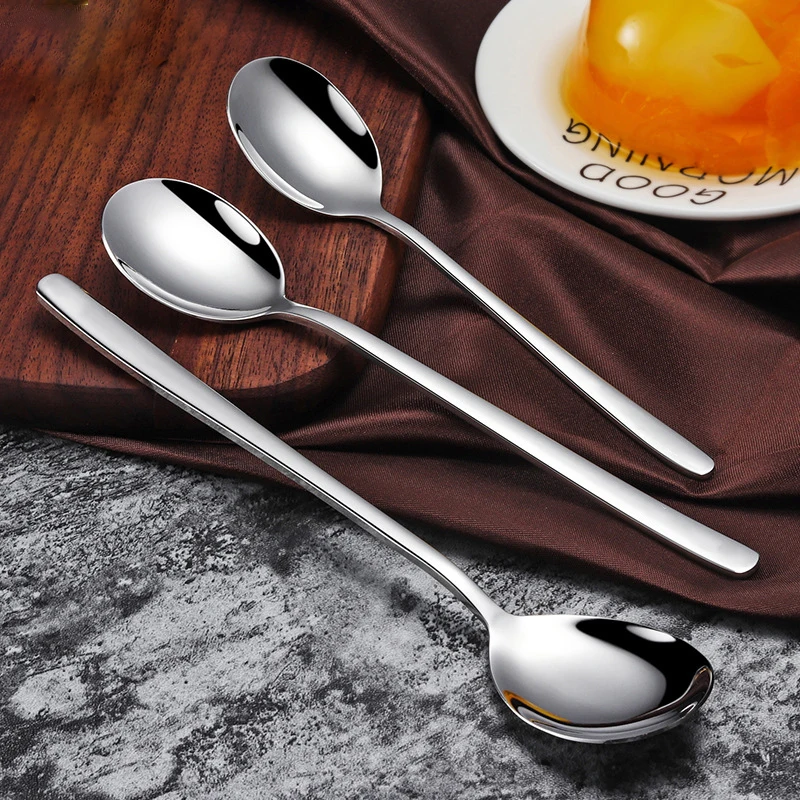 Stainless Steel Kitchen Accessories Long Stainless Steel Soup Spoons