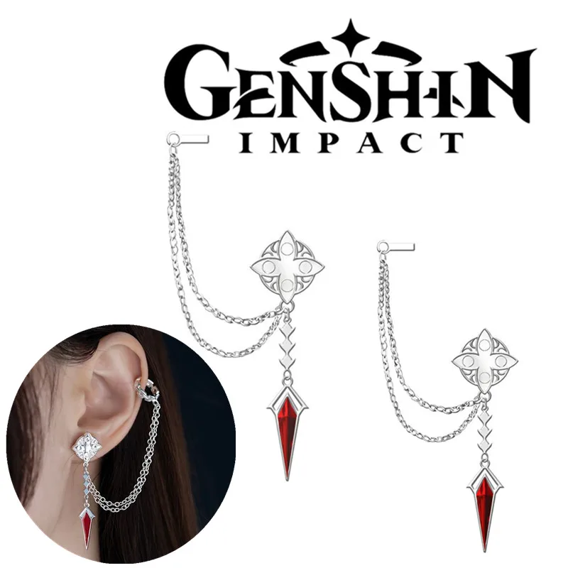 

Genshin Impact Cosplay Eleven Fatui Harbingers Cosplay Tartaglia Regrator Dottore Jewelry Stud Earring Eardrop Accessories Gift