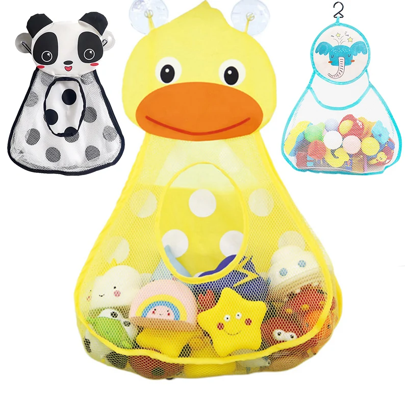 Baby Bath Toys Mesh Bag Kids Bathroom Toy Storage Bag Duck Frog Suction Cups Net Bag Bath Game Bathtub Water Toys Organizer toddler toys baby gym