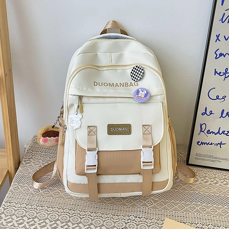 

New Waterproof Nylon Women Backpack Female Travel Bag Backpacks Schoolbag for Teenage Girls Solid Color Bookbag Mochila Bookbag