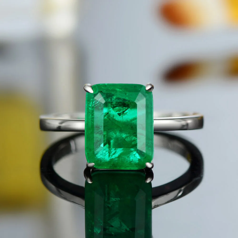 

925 sterling silver ring emerald diamond ring retro finger jewelry ladies wedding ring jewelry