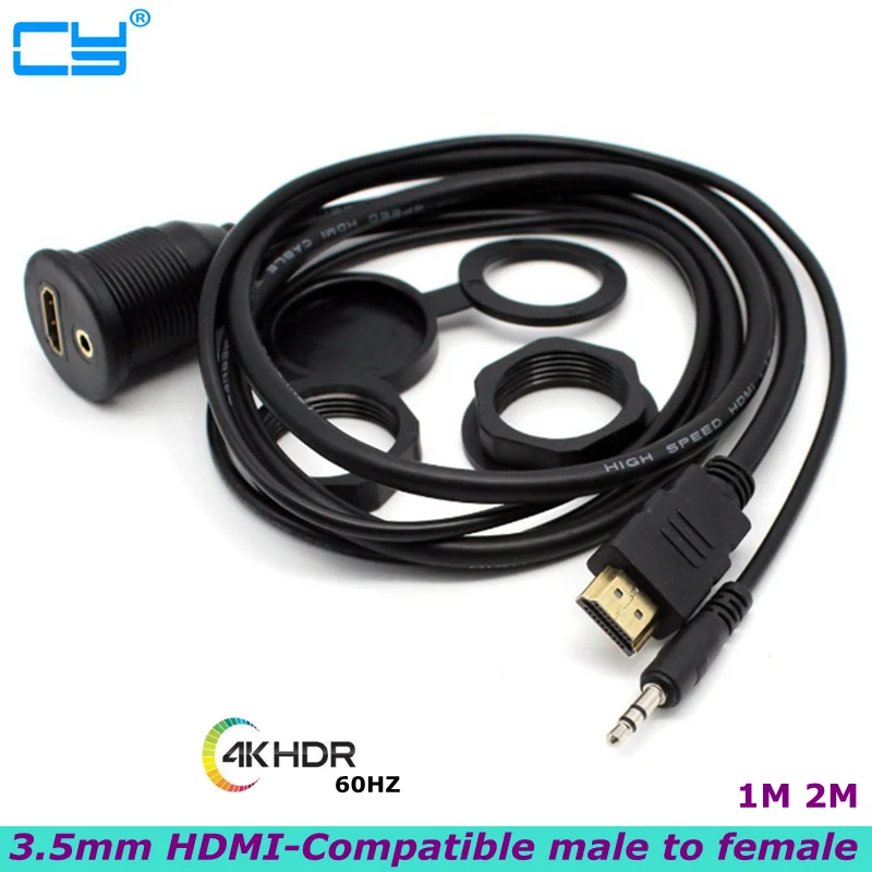 

Водонепроницаемый монтажный кабель 3,5 мм и HDMI-совместимый штырь-гнездо для кораблей и автомобилей
