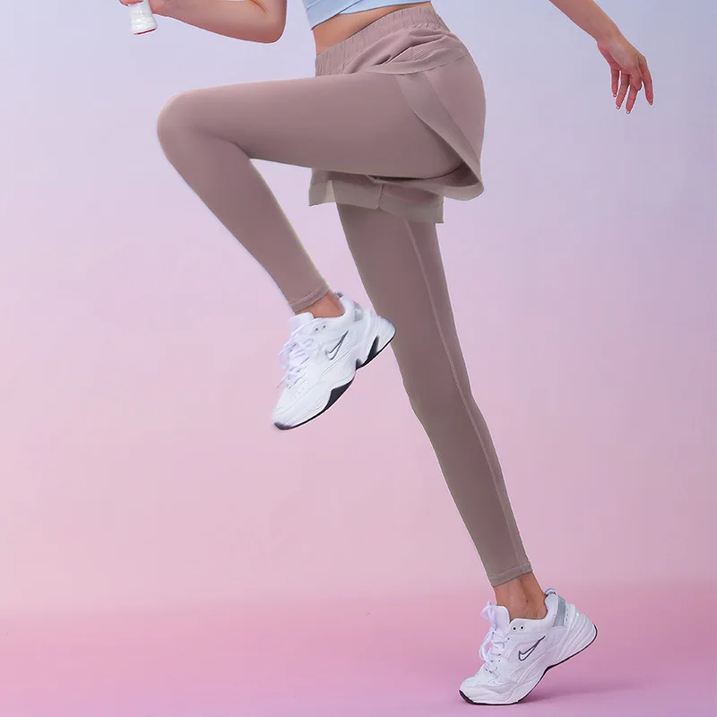 Women Yoga Pants 2 Layers Tennis Sportswear 2in1 Inner Pocket Running Training Exercise Leggings Autumn Winter Fitness Workout