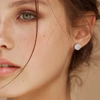 10mm Moissanite Star Cluster Stud Earrings – 925 Sterling Silver, Certified