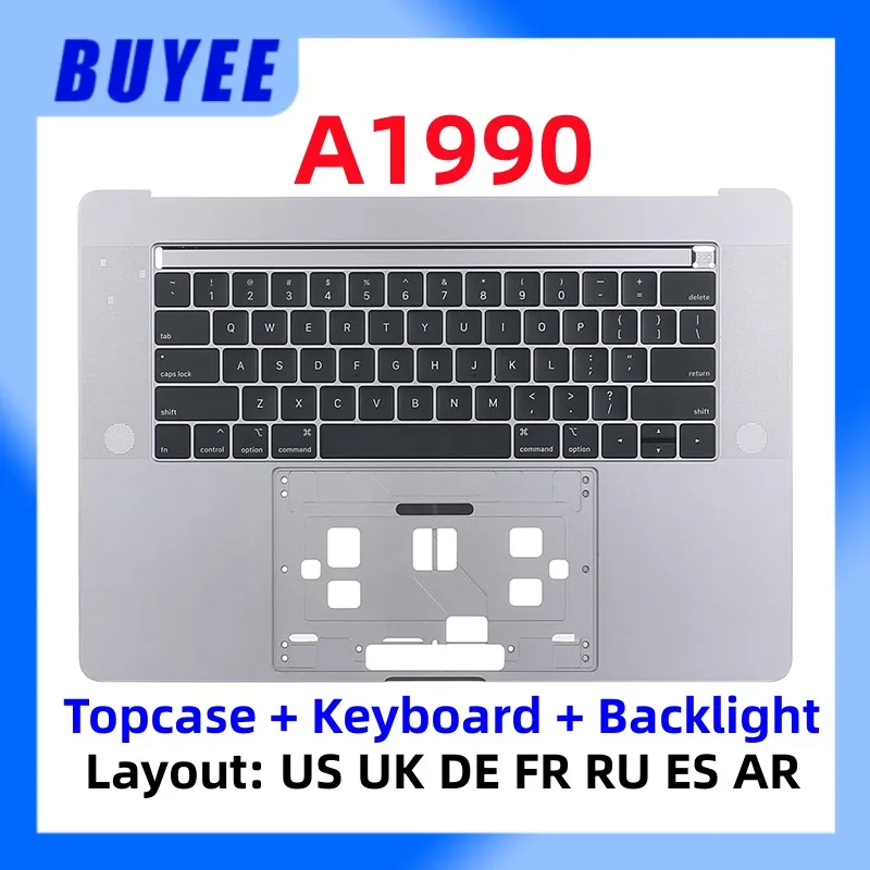 Per Macbook Pro Retina 15 "A1990 Palmrest Tastiera Retroilluminazione Inglese Us Uk Spagnolo Francia Russo Arabo Tedesco A1990 Topcase