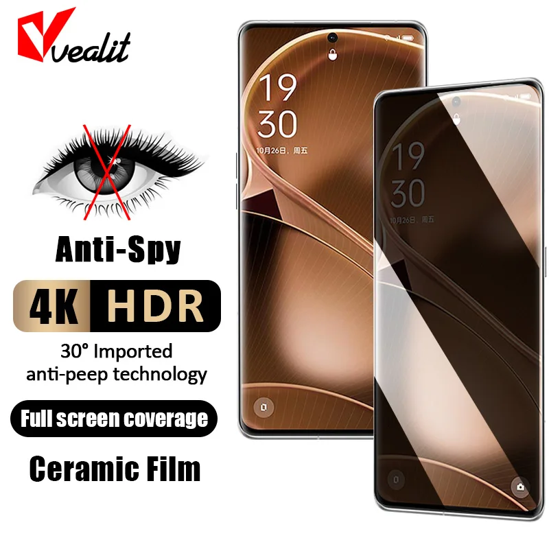 

1-3pcs 3D Curved Anti Spy Privacy Ceramic Film for OPPO Find X6 X5 X3 Neo Screen Protector for OPPO Reno 10 9 8T 5 4 3 Pro Plus