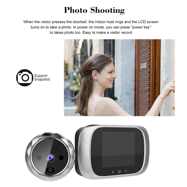 Smart Digital Peephole Camera - 2.8-Inch Night Vision Door Viewer with Motion Alerts & Photo Doorbell for Apartment/House Securi 5