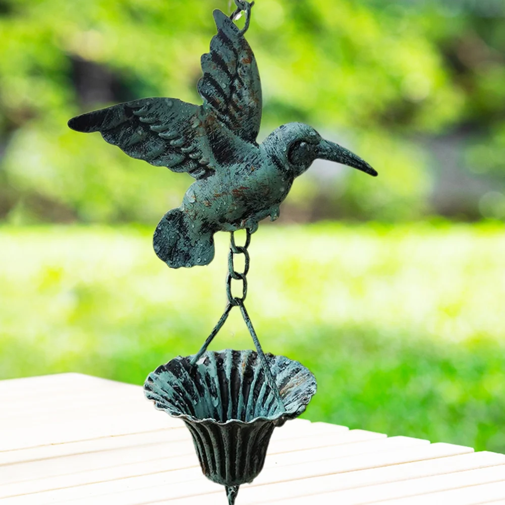 8.5ft Rain Chain Metal Vintage Bird Rain Chain Pendant Suitable For Outdoor Gutter Downspout Hardware Parts Garden Eaves Decor