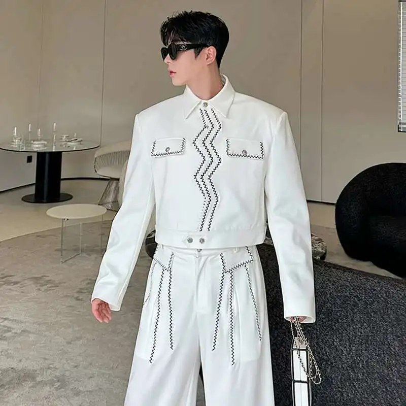 LUZHEN Wave Embroidery Short Jacket Set Casual Personalized