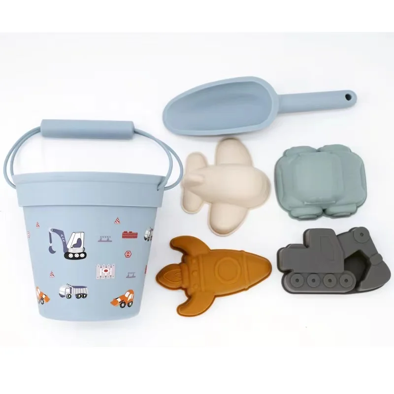 2023 New Summer Beach Toys for Kids Soft Silicone Sandbox Set Beach Game Toy for Send Children Beach Play Sand Water Play Tools 3