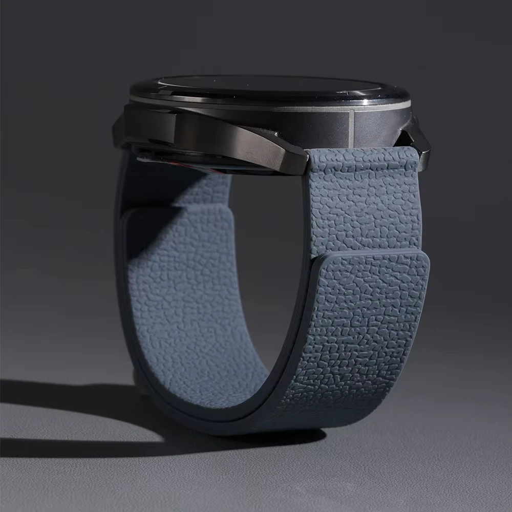 Magnetic Loop Silicone Lychee Pattern Strap Bracelet - 18/20/22mm