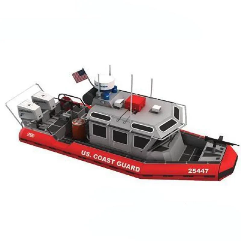 3D Paper Model Paper Jigsaw Puzzle Military Ship Model US Coast Guard Speedboat DIY Military Warship Origami 3D Paper Model Puzzle Handmade Papercraft