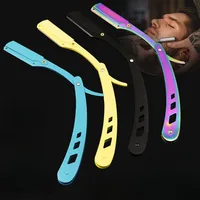 1Pcs Men Shaving Barber Tools Hair Razor and Blades Antique Black Folding Shaving Knife Unisex Hair Removal (Without Blade)