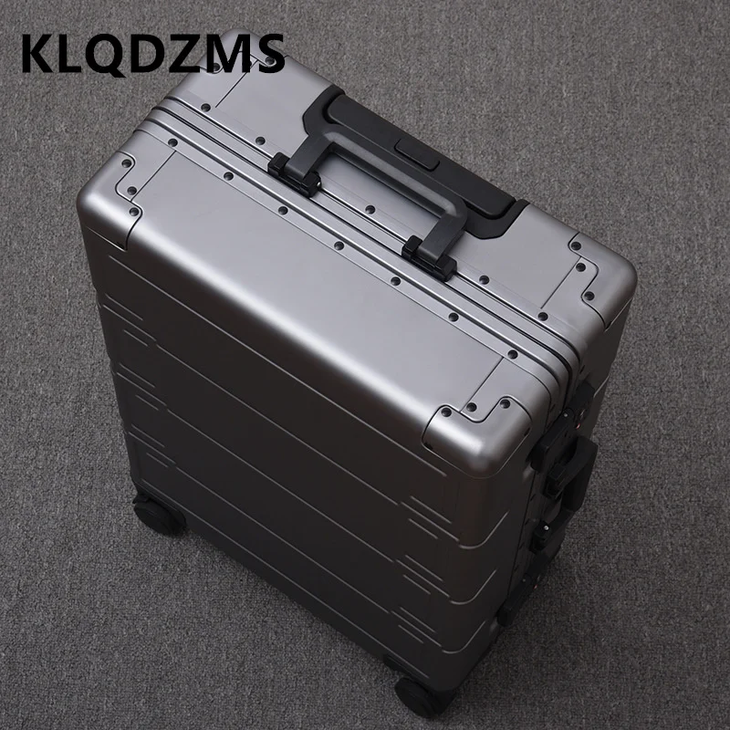 

KLQDZMS Rolling Suitcase Box Full Aluminum Magnesium Alloy Boarding Box 24 "26" 28 Inch Large Capacity Trolley Case 20 "luggage
