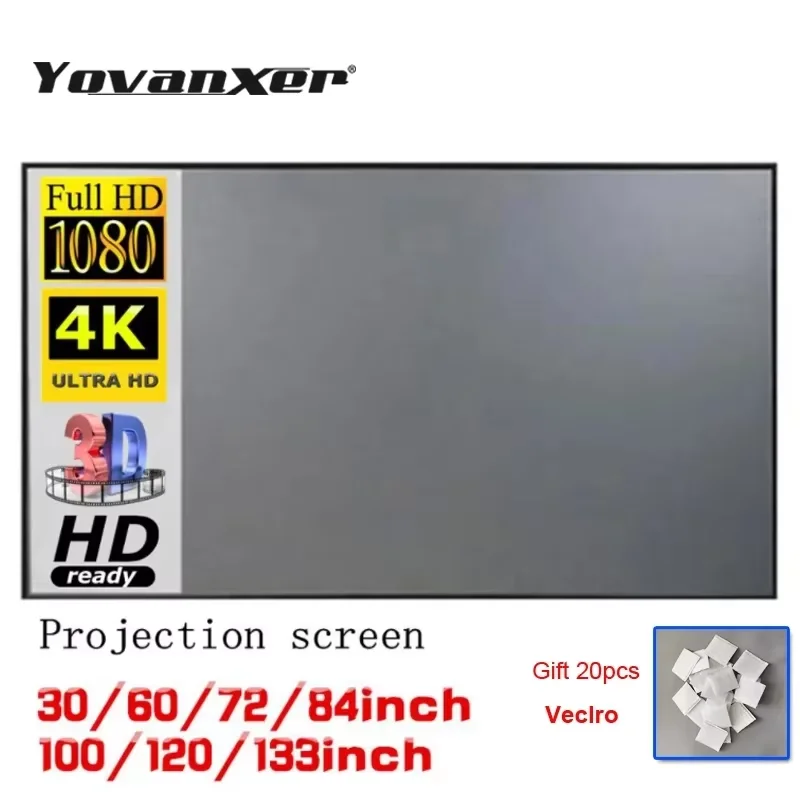 Enhanced Portable Projector Screen with Anti-Light Reflective Fabric for Enhanced Brightness and Clarity